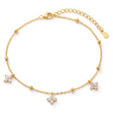 Lelice Gold Clover Charm Anklet on a white background