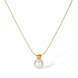 Lelice Cora Pearl Drop Necklace in gold on a white background