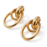 Lelice Sasha Interlocking Link Earrings in gold on a white background