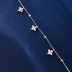 Silver Clover Charm Anklet