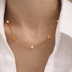 Fleur & Pearl Dainty Necklace