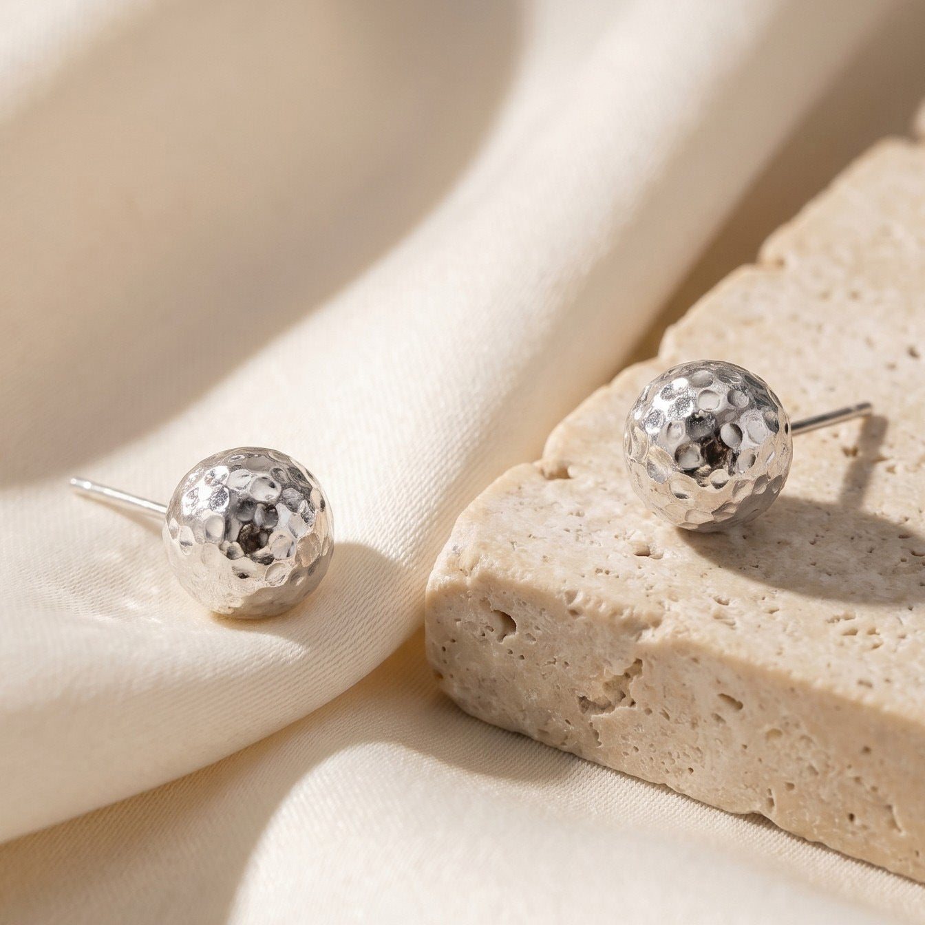 Hammered Silver Studs