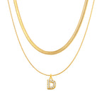 Initial Herringbone Necklace