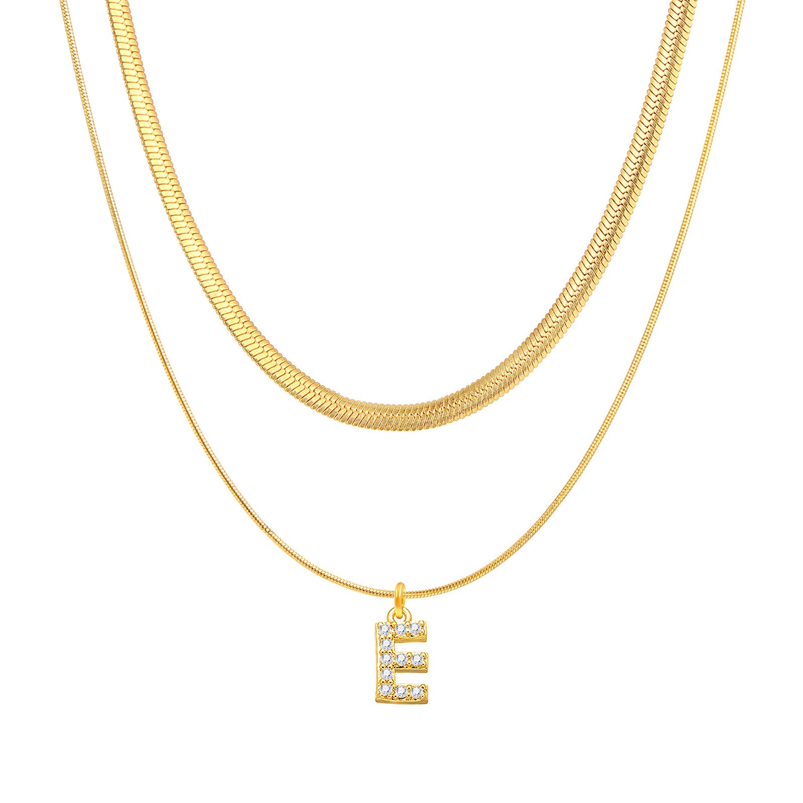 Initial Herringbone Necklace