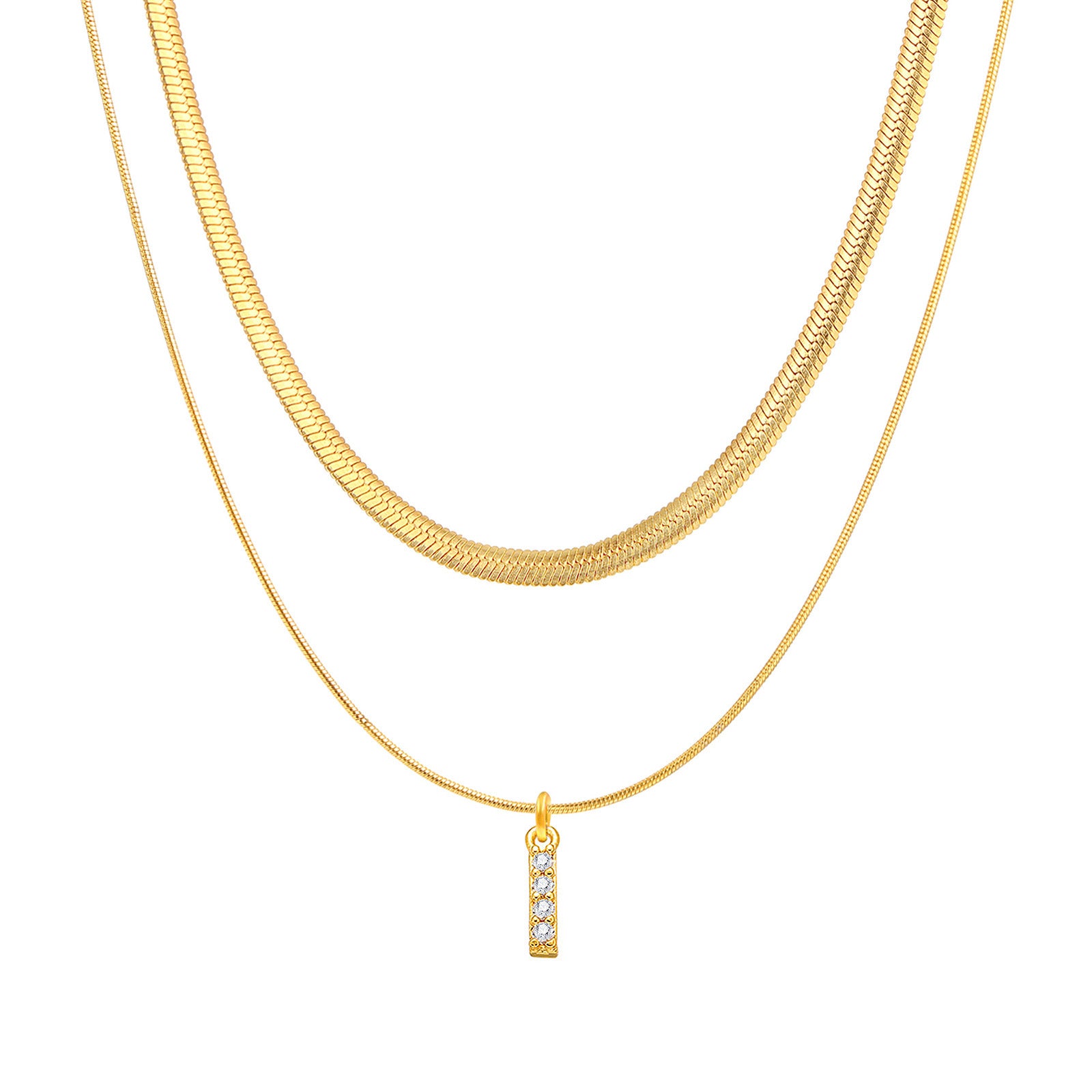 Initial Herringbone Necklace