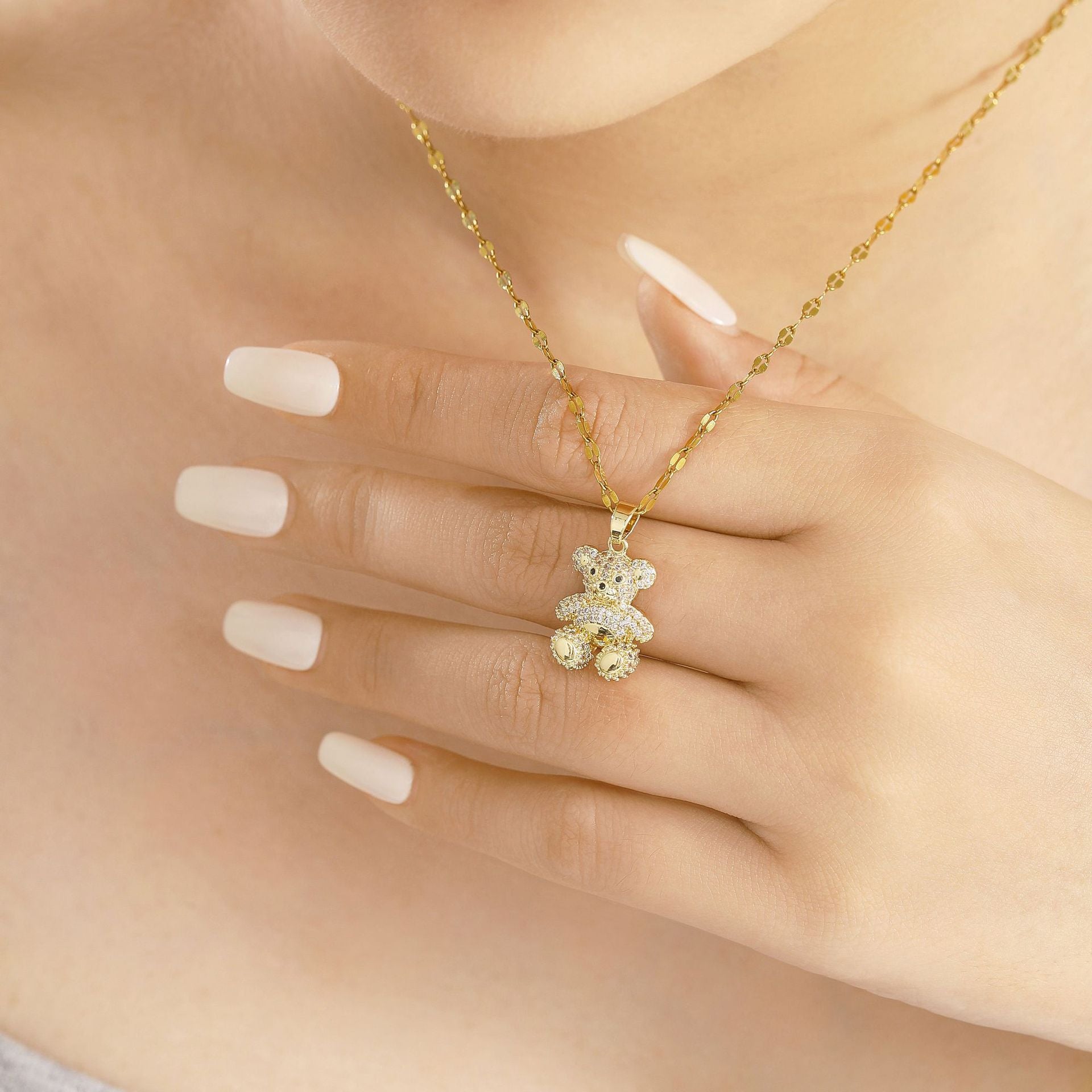 Crystal Teddy Bear Necklace