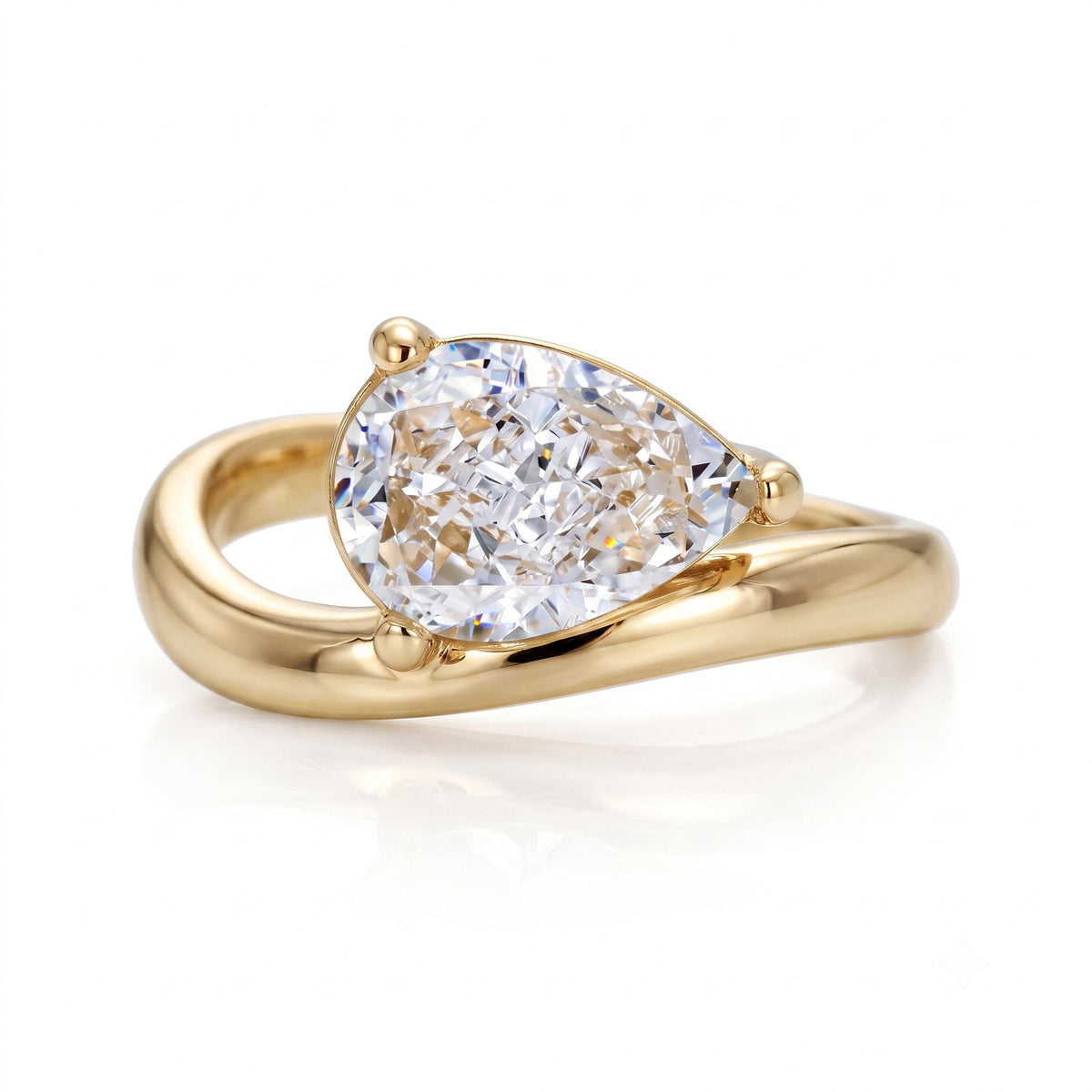 Anouk Gold Pear Ring