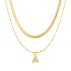 Initial Herringbone Necklace