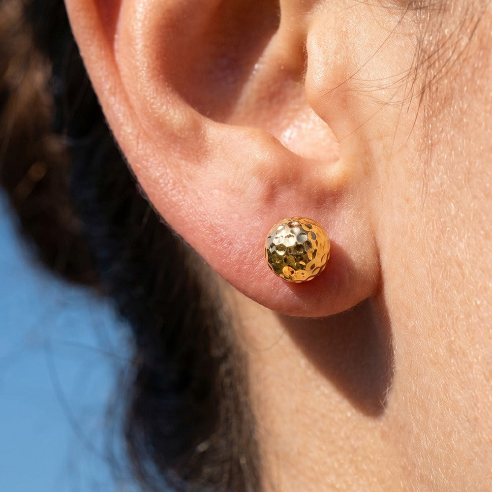 Hammered Gold Studs