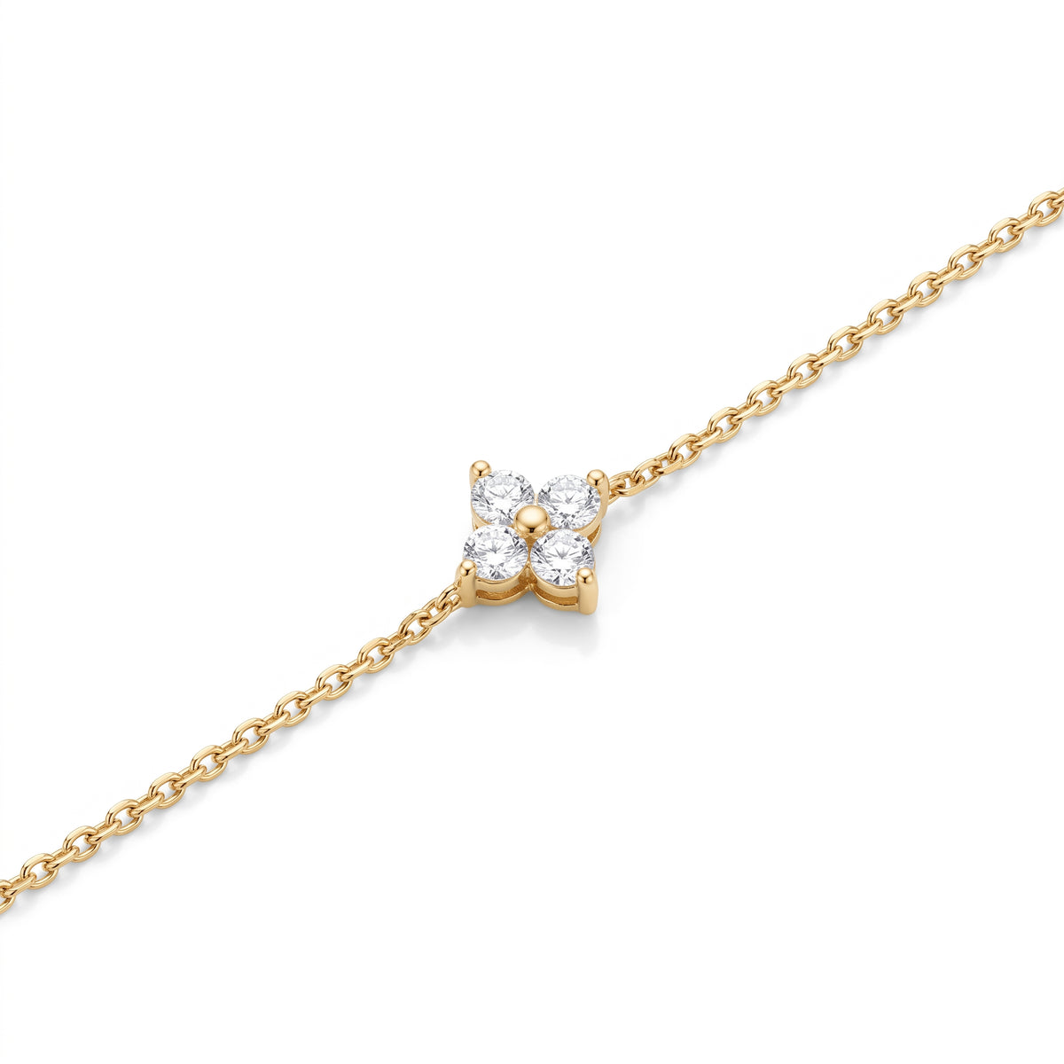 Lelice Alice Clover Bracelet in gold on a white background