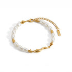 Lelice Ana Pearl Bracelet in gold on a white background