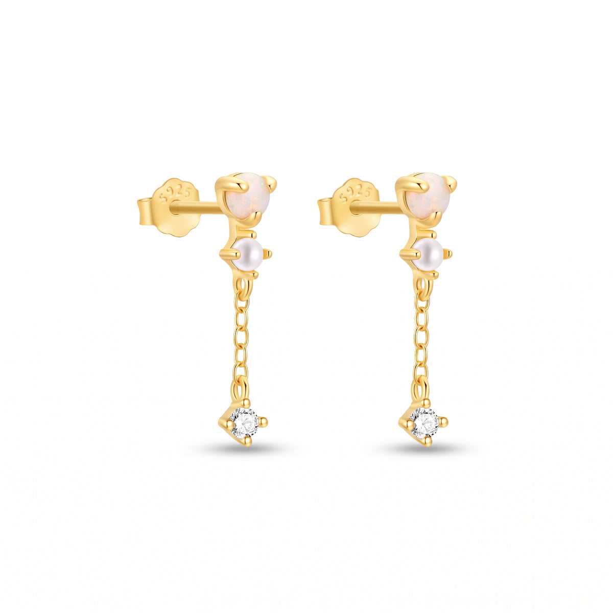 Lelice Andromeda Drop Earrings in gold on a white background