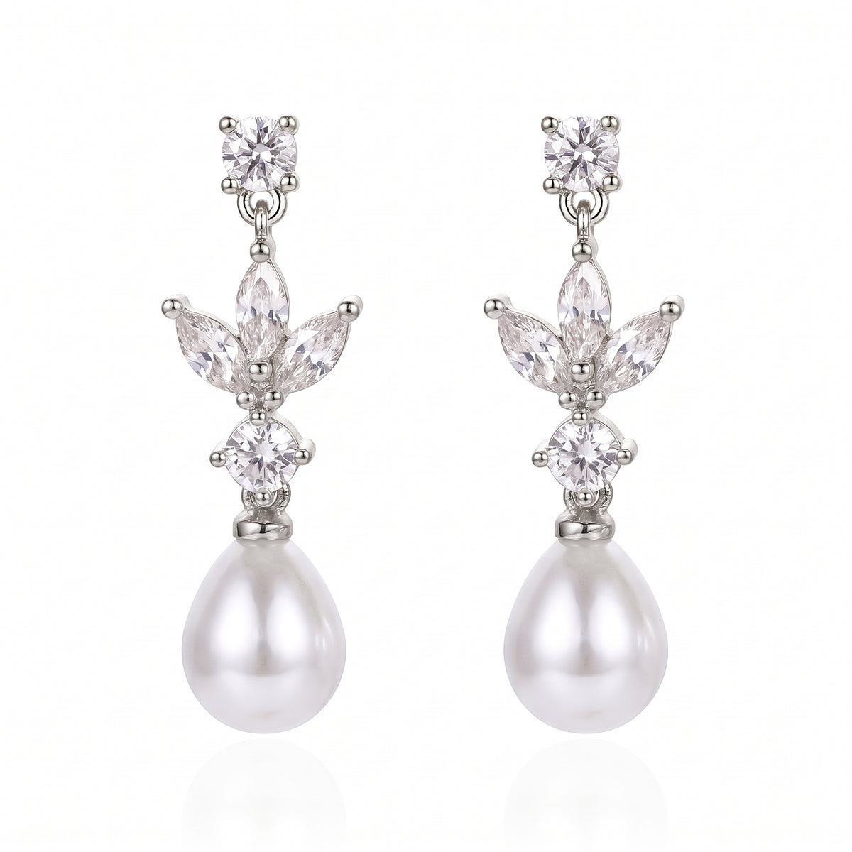 Lelice Artemis Silver Pearl Drops on a white background