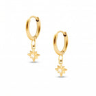 Lelice Astra Sunburst Huggies in gold on a white background