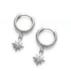 Lelice Astra Sunburst Silver Huggies on a white background