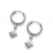 Lelice Astra Sunburst Silver Huggies on a white background