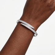 Close-up of the Lelice Astrid Silver Bangle on the wrist