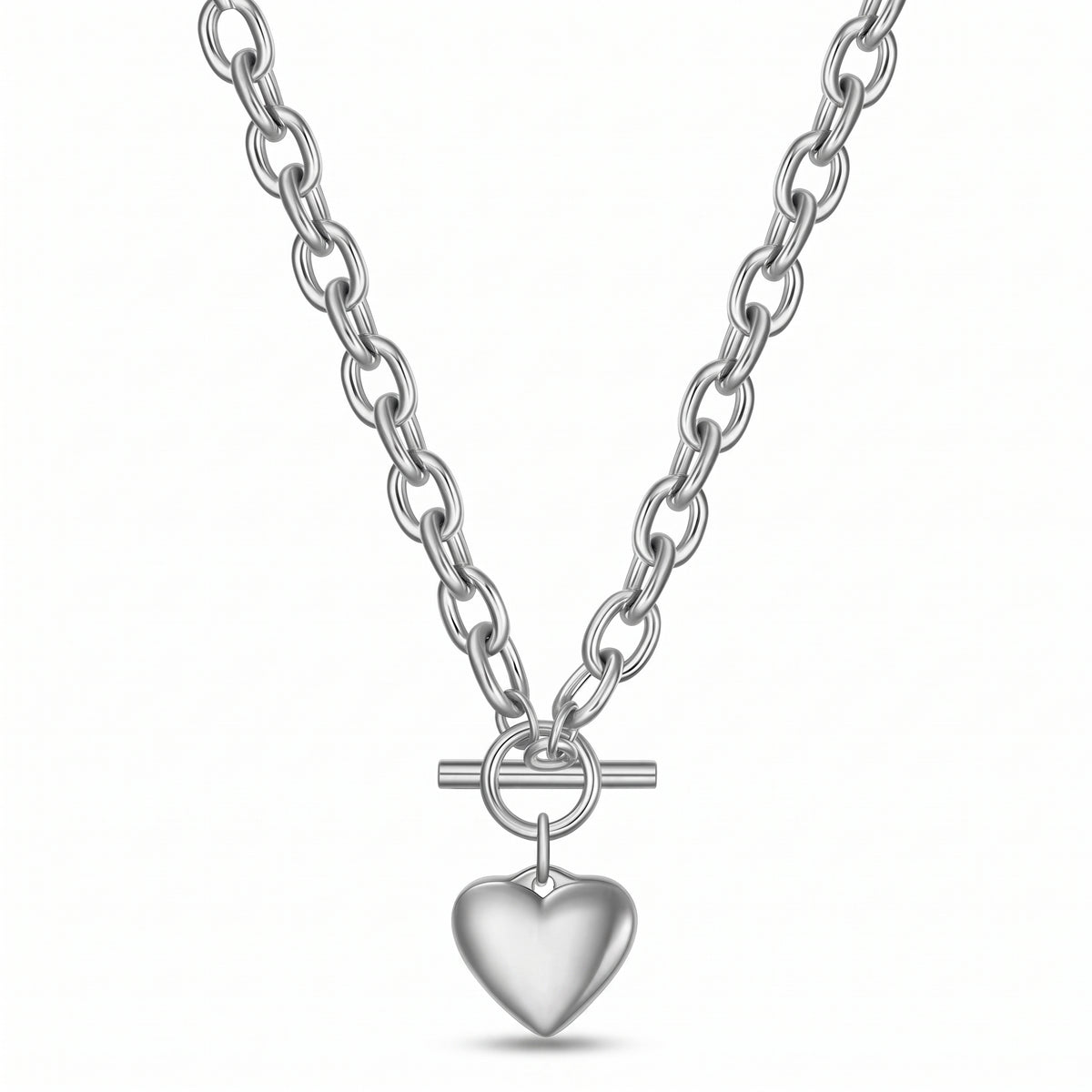 Lelice Bea Chunky Silver Necklace on a white background