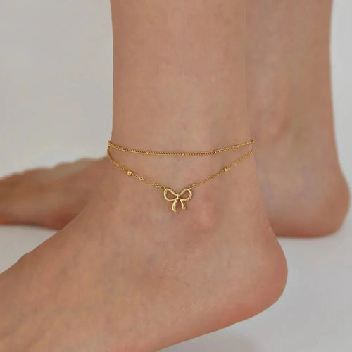 Belle Bow Anklet - Anklet - Lelice Jewelry
