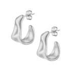 Maya Ripple Silver Hoops