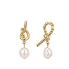 Lelice Brigitte Pearl Earrings in gold on a white background