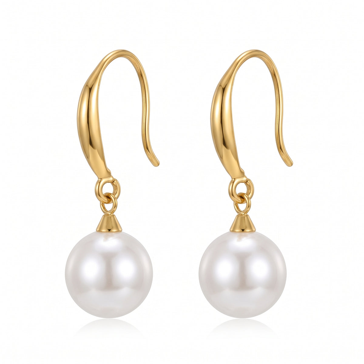 Lelice Clémence Pearl Earrings in gold on a white background