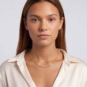 Portrait of a woman wearing the Cleo Fine Choker Necklace