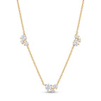 Lelice Constance Crystal Station Necklace in gold on a white background