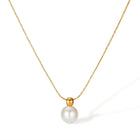 Lelice Cora Pearl Drop Necklace in gold on a white background