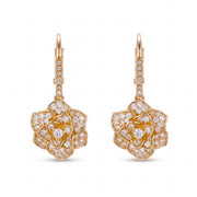 Lelice Crystal Rosette Gold Earrings on a white background