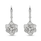 Lelice Crystal Rosette Silver Earrings on a white background