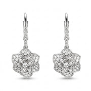 Lelice Crystal Rosette Silver Earrings on a white background