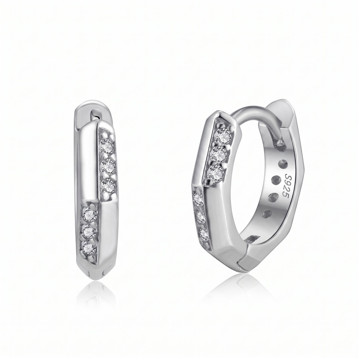 Lelice Demi Silver Hoops on a white background