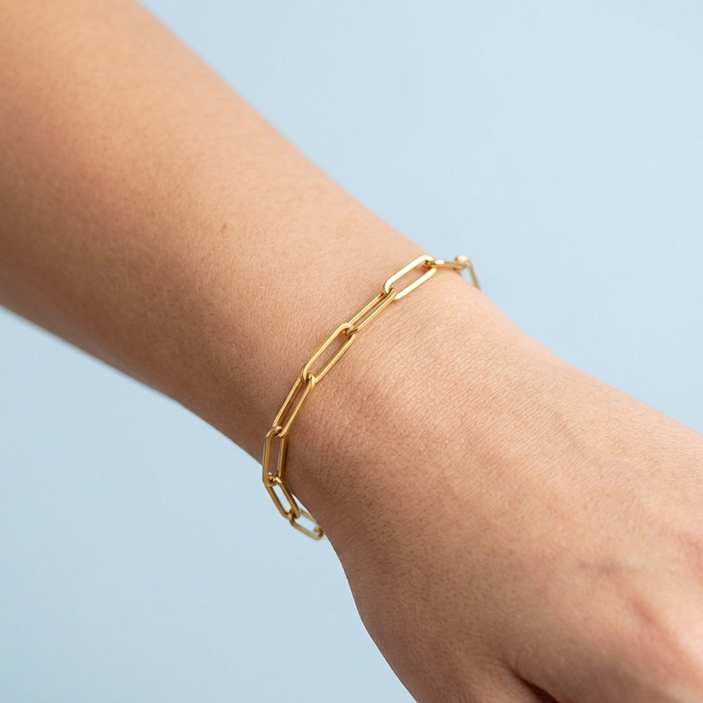 Margot Gold Paperclip Chain Link Bracelet