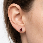 Cécile Red Halo Studs