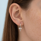 Dainty Bow Silver Hoops