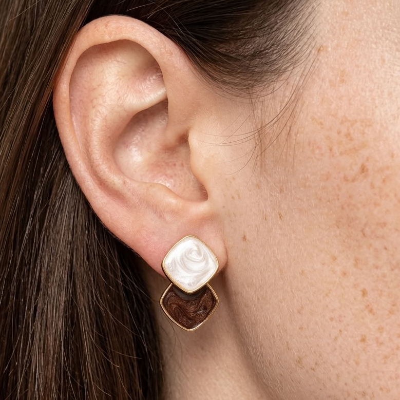 Ondine Mocha Marbled Earrings