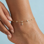 Nia Gold Clover Anklet