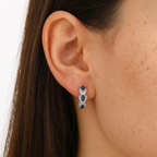 Midnight Sapphire Hoops
