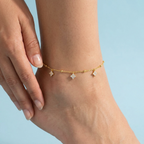 Gold Clover Charm Anklet