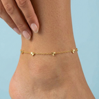 Diamond-Cut Heart Anklet