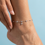 Nia Silver Clover Anklet