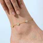 Zaria Crystal Clover Anklet