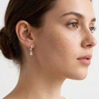 Coco Silver Teardrop Huggies