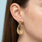 Nadia Gold Textured Teardrop Statement Earrings