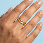Vera Gold Chevron Braided Statement Ring