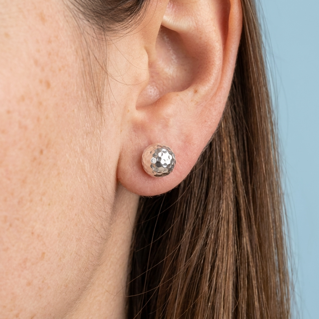 Hammered Silver Studs