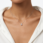 Dainty Pear Drop Silver Necklace