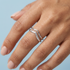 Vera Silver Chevron Braided Statement Ring