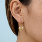 Crystal Rosette Gold Earrings
